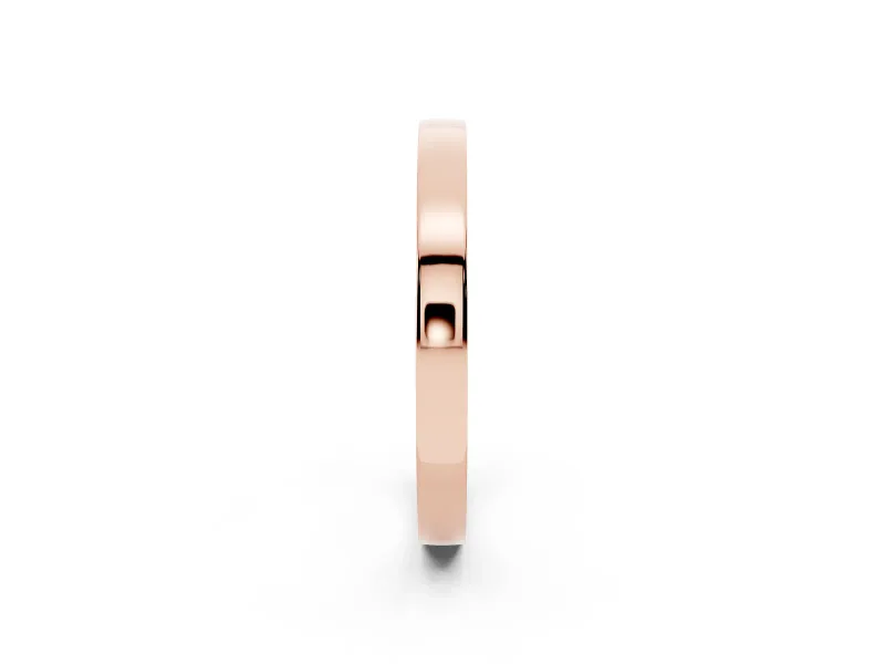 Round Diamond Pavé Channel Band Set in Rose gold with Smooth Profile