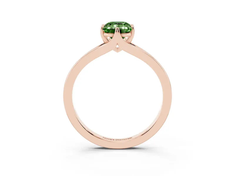 Emerald Cut Split Shank Engagement Ring Setting for a Fancy Green Lab-Grown Diamond | Rose Gold
