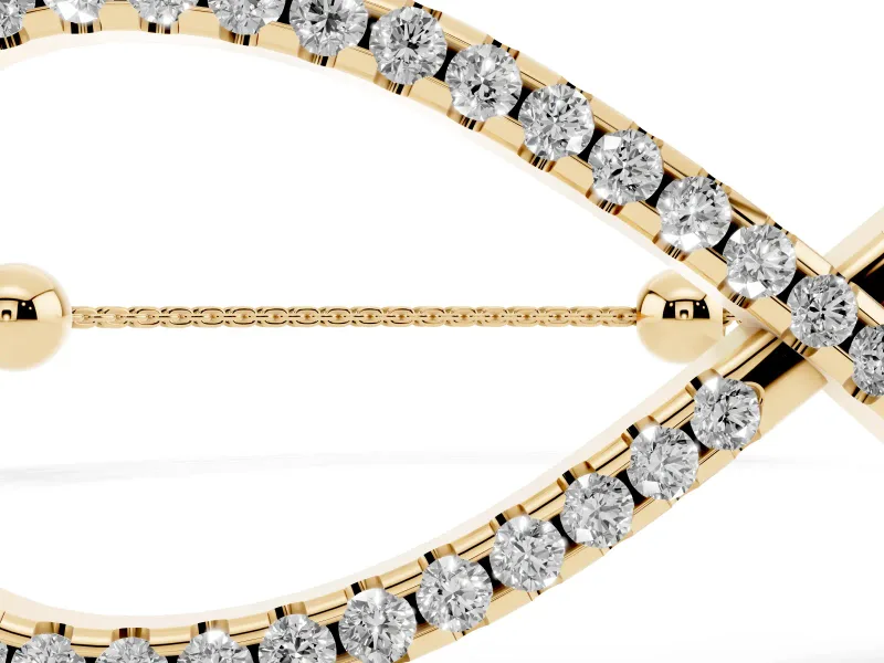 Round Lab-Grown Diamond Pavé Infinity Chain Bracelet | Open Figure Eight | Yellow Gold