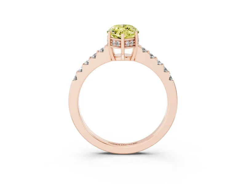 Marquise Engagement Ring Setting for a Fancy Yellow Lab-Grown Diamond | Rose Gold - Design NV-24649