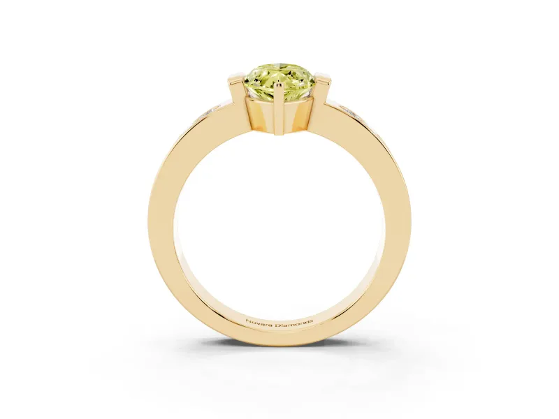 Marquise Tension Style Engagement Ring Setting for a Fancy Yellow Lab-Grown Diamond | Yellow Gold