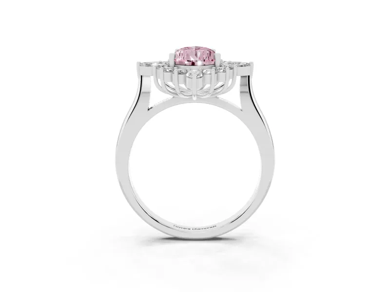Pear-Shaped Engagement Ring Setting for a Fancy Pink Lab-Grown Diamond | Platinum - Design NV-24790