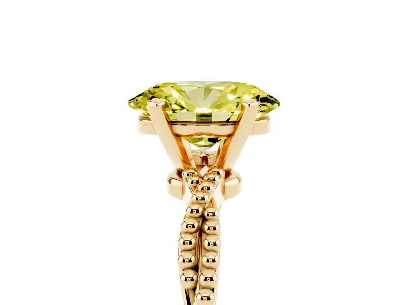 Oval Twisted Solitaire Engagement Ring Setting for a Fancy Yellow Lab-Grown Diamond | Yellow Gold