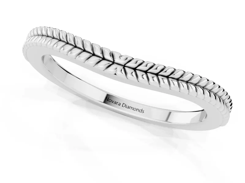 Milgrain Twist Contour Wedding Band Set in Silver