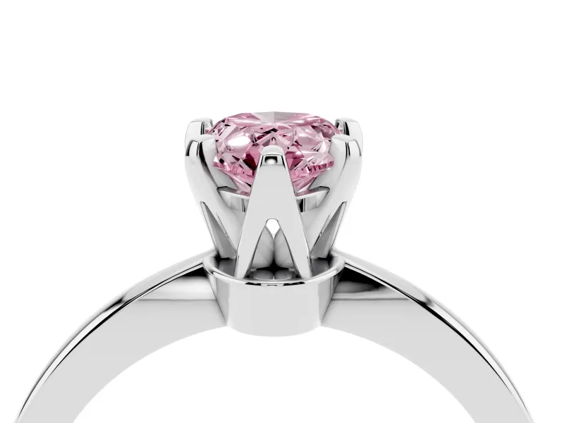 Pear-Shaped Engagement Ring Setting for a Fancy Pink Lab-Grown Diamond | Sterling Silver - Design NV-24888