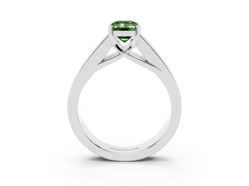 Emerald Cut Channel-Set Engagement Ring Setting for a Fancy Green Lab-Grown Diamond | Platinum