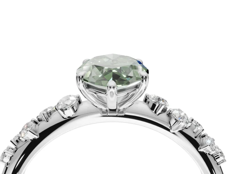 Marquise Graduated Solitaire Engagement Ring Setting for a Fancy Green Lab-Grown Diamond | Platinum