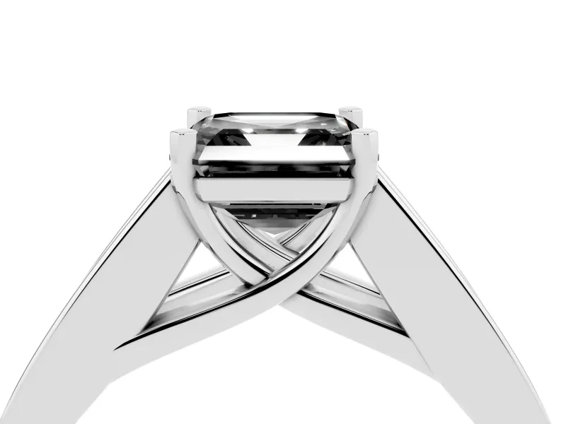 Asscher Cut Channel-Set Engagement Ring Setting for a Black Center | Wide Band | Sterling Silver