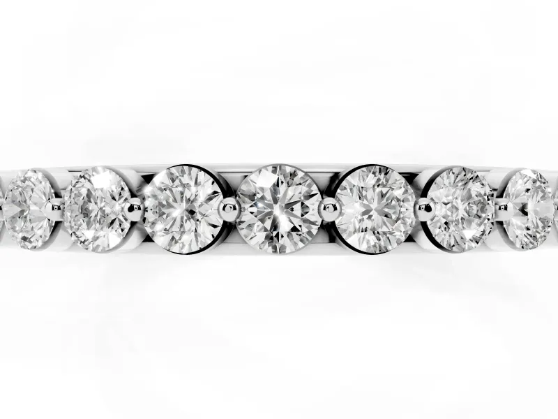 Round Lab-Grown Diamond Half Eternity Band | Single Shared Prongs | Platinum