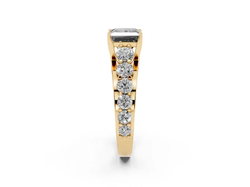 Princess Cut Engagement Ring Setting for a Black Center | Yellow Gold