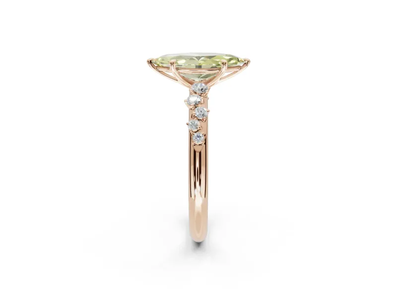Marquise Graduated Solitaire Engagement Ring Setting for a Fancy Yellow Lab-Grown Diamond | Rose Gold