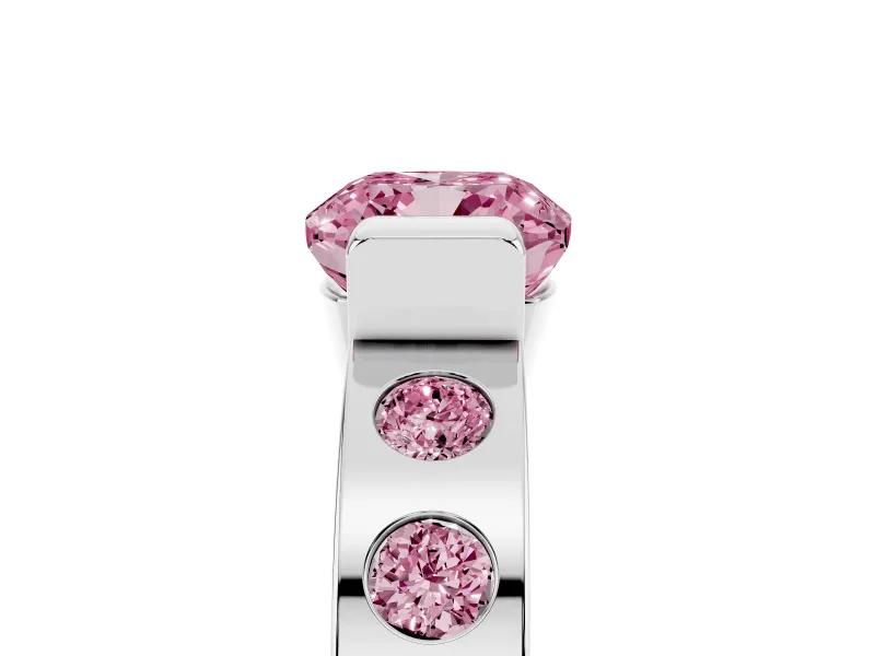Cushion Cut Tension Style Engagement Ring Setting for a Fancy Pink Lab-Grown Diamond | White Gold