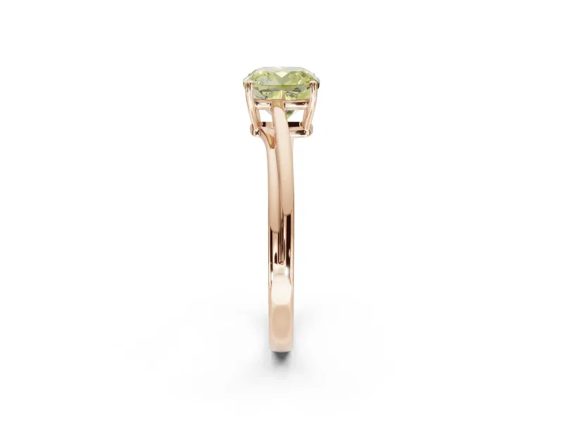 Cushion Cut Bypass Solitaire Engagement Ring Setting for a Fancy Yellow Lab-Grown Diamond | Rose Gold