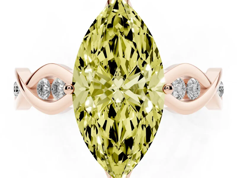 Marquise Twisted Infinity Engagement Ring Setting for a Fancy Yellow Lab-Grown Diamond | Rose Gold