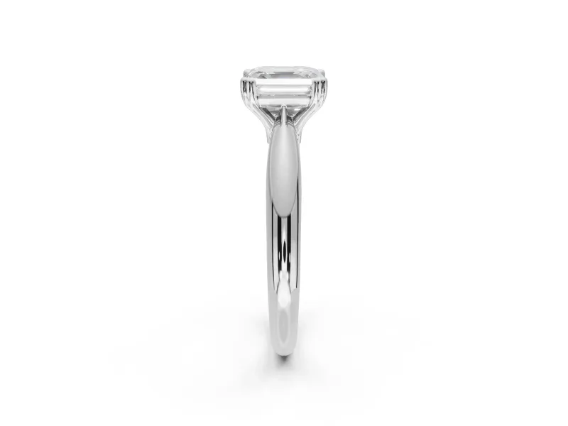 Princess Cut Tapered Solitaire Engagement Ring Setting | Double Claw Prongs | Platinum