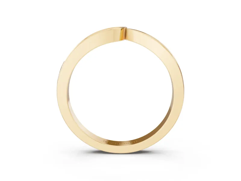 Round Diamond Contour Band Set in Yellow gold with Polished Channel Setting