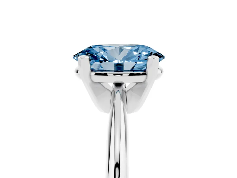 Oval Solitaire Engagement Ring Setting for a Fancy Blue Lab-Grown Diamond | Platinum