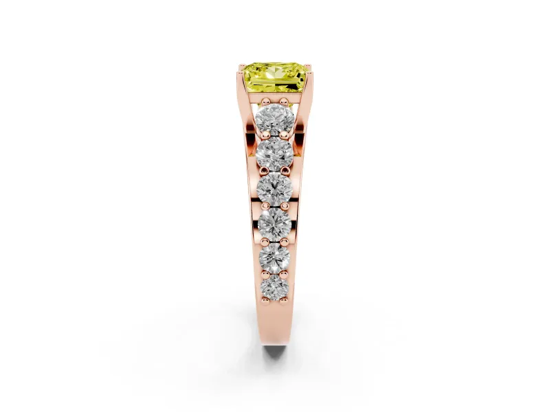 Princess Cut Engagement Ring Setting for a Fancy Yellow Lab-Grown Diamond | Rose Gold - Design NV-24645