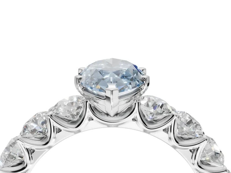 Marquise Engagement Ring Setting for a Fancy Blue Lab-Grown Diamond | Sterling Silver - Design NV-24455