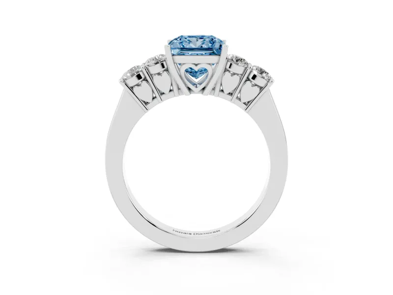 Princess Cut 5 Stone Engagement Ring Setting for a Fancy Blue Lab-Grown Diamond | Platinum