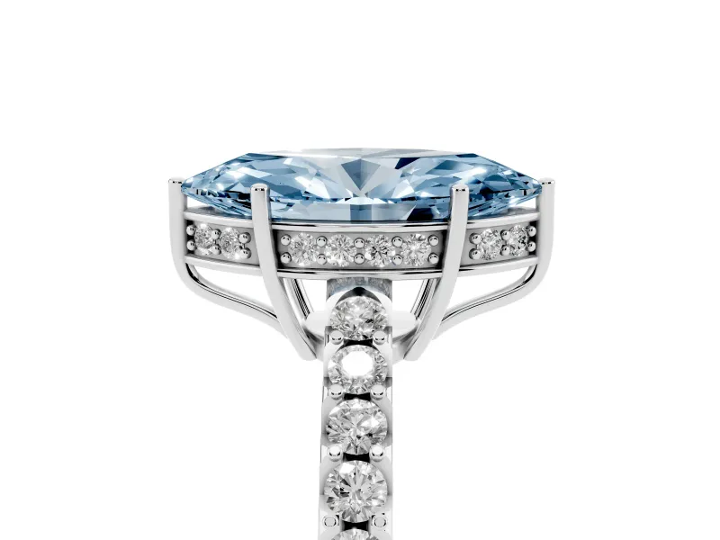 Marquise Engagement Ring Setting for a Fancy Blue Lab-Grown Diamond | White Gold - Design NV-24649