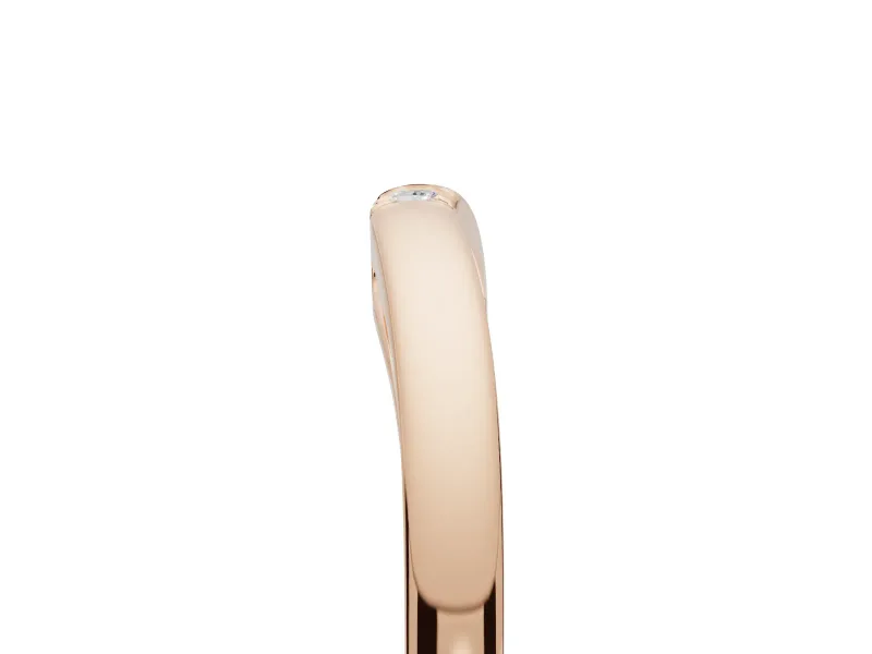 Round Lab-Grown Diamond Toi et Moi Curved Wedding Band | Side Slot Cut-Outs | Rose Gold