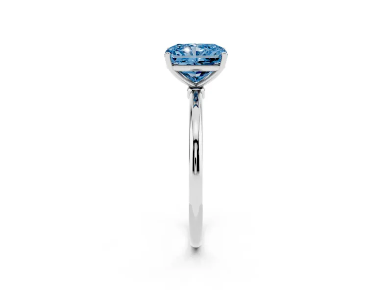 Radiant Cut Engagement Ring Setting for a Fancy Blue Lab-Grown Diamond | Sterling Silver - Design NV-24609