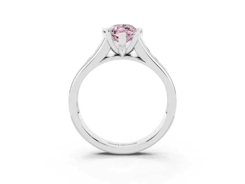 Marquise Half Bezel Engagement Ring Setting for a Fancy Pink Lab-Grown Diamond | Platinum