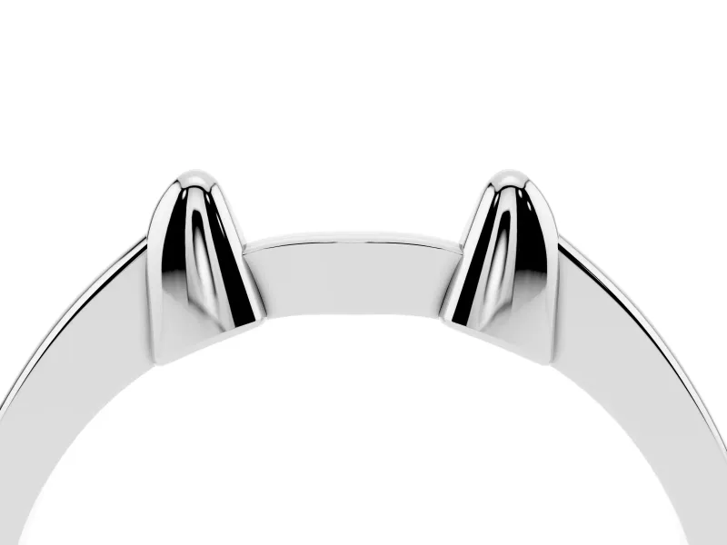 Bamboo-Inspired Plain Band Set in White gold