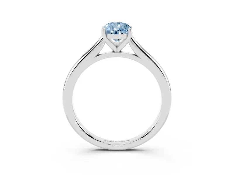 Pear-Shaped Cathedral Engagement Ring Setting for a Fancy Blue Lab-Grown Diamond | Sterling Silver