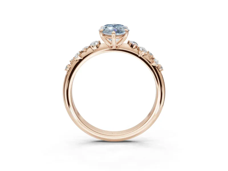 Marquise Graduated Solitaire Engagement Ring Setting for a Fancy Blue Lab-Grown Diamond | Rose Gold