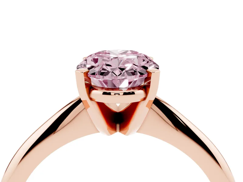 Oval Solitaire Engagement Ring Setting for a Fancy Pink Lab-Grown Diamond | Rose Gold