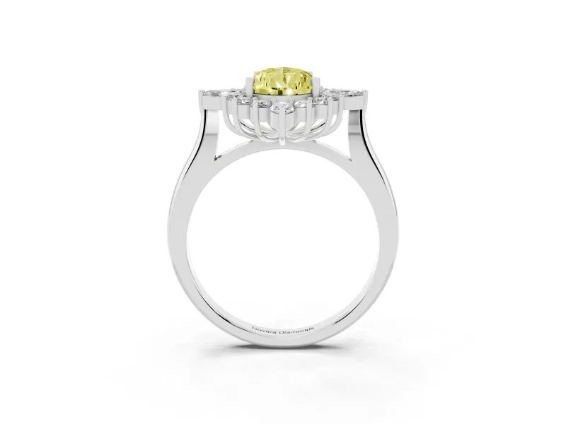 Pear-Shaped Engagement Ring Setting for a Fancy Yellow Lab-Grown Diamond | Sterling Silver - Design NV-24790