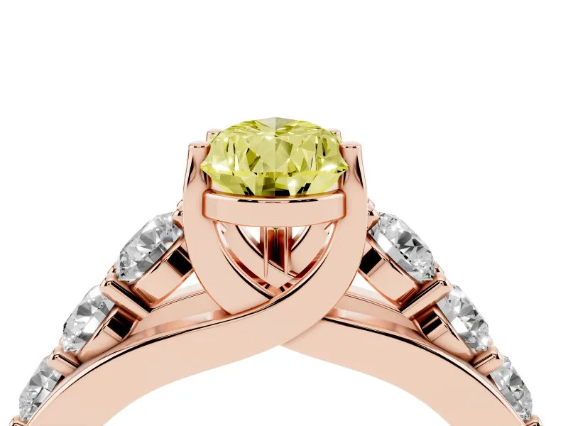 Pear-Shaped Engagement Ring Setting for a Fancy Yellow Lab-Grown Diamond | Rose Gold - Design NV-24645