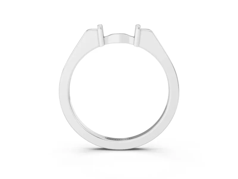 Knot Twist Plain Band Set in White gold with Center Knot