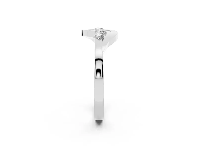 Round Diamond Five-Stone Crossover Band Set in Silver with Prong Setting