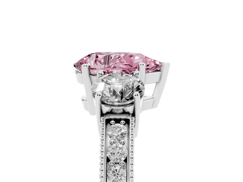 Pear-Shaped Engagement Ring Setting for a Fancy Pink Lab-Grown Diamond | Sterling Silver - Design NV-24907