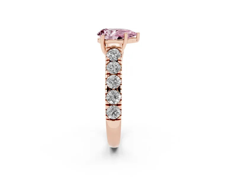 Pear-Shaped Engagement Ring Setting for a Fancy Pink Lab-Grown Diamond | Rose Gold - Design NV-24643