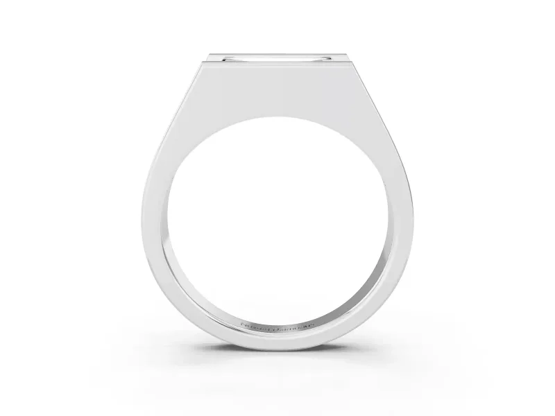 Baguette East-West Geometric Solitaire Engagement Ring Setting | Open Sides | Platinum