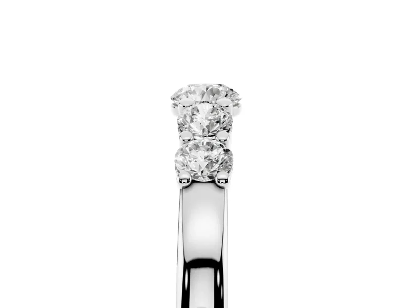 Round Lab-Grown Diamond Five-Stone Wedding Band | Trellis Gallery | Platinum
