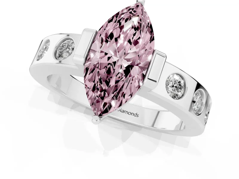 Marquise Tension Style Engagement Ring Setting for a Fancy Pink Lab-Grown Diamond | Platinum