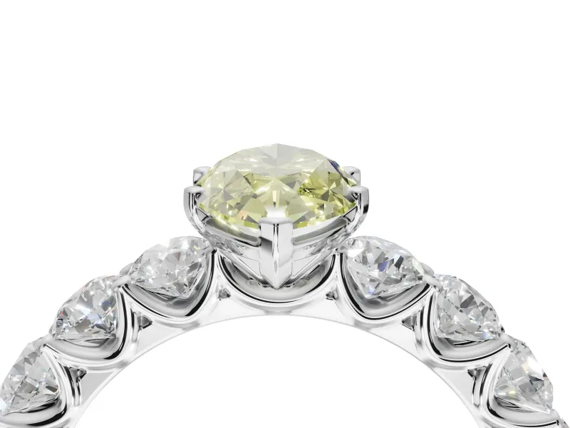 Marquise Engagement Ring Setting for a Fancy Yellow Lab-Grown Diamond | Sterling Silver - Design NV-24455