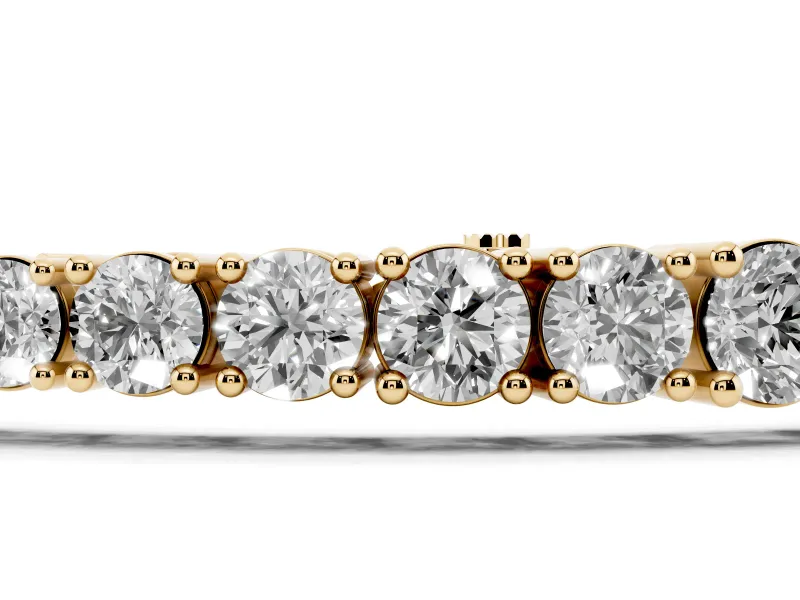 Round Lab-Grown Diamond Graduated Tennis Bracelet | Open Prong Settings | Yellow Gold