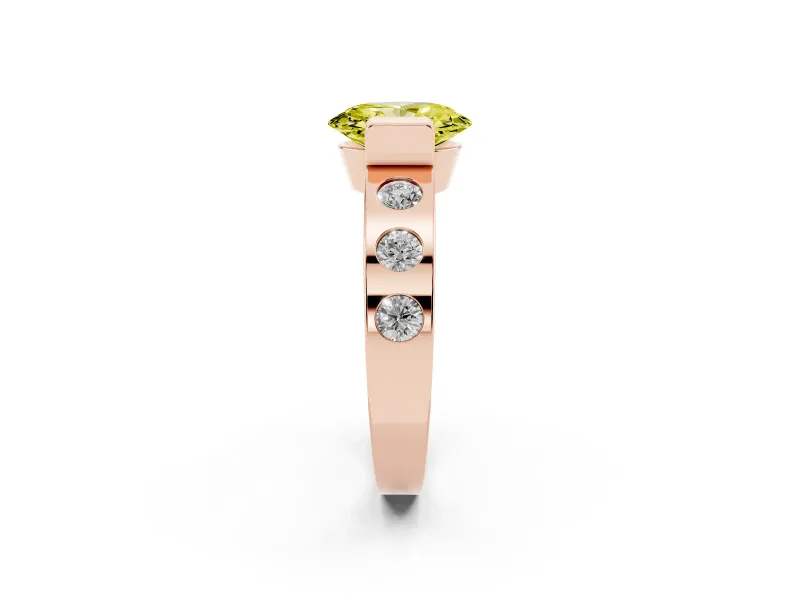 Oval Tension Style Engagement Ring Setting for a Fancy Yellow Lab-Grown Diamond | Rose Gold