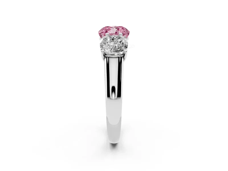 Cushion Cut Engagement Ring Setting for a Fancy Pink Lab-Grown Diamond | Sterling Silver - Design NV-24908