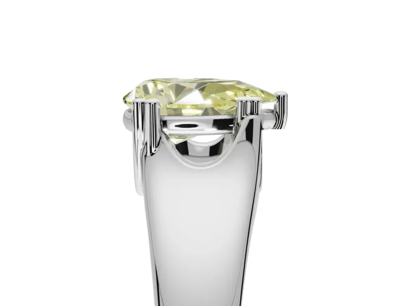 Pear-Shaped Double Claw Solitaire Engagement Ring Setting for a Fancy Yellow Lab-Grown Diamond | Platinum