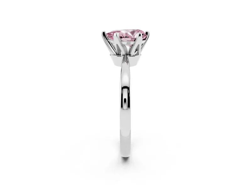 Pear-Shaped Engagement Ring Setting for a Fancy Pink Lab-Grown Diamond | Sterling Silver - Design NV-24888