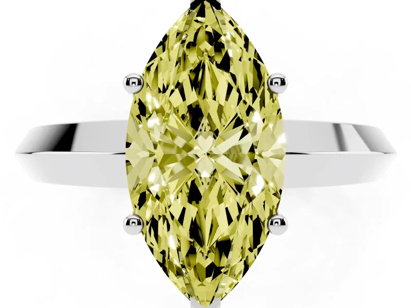 Marquise Knife-Edge Engagement Ring Setting for a Fancy Yellow Lab-Grown Diamond | Platinum