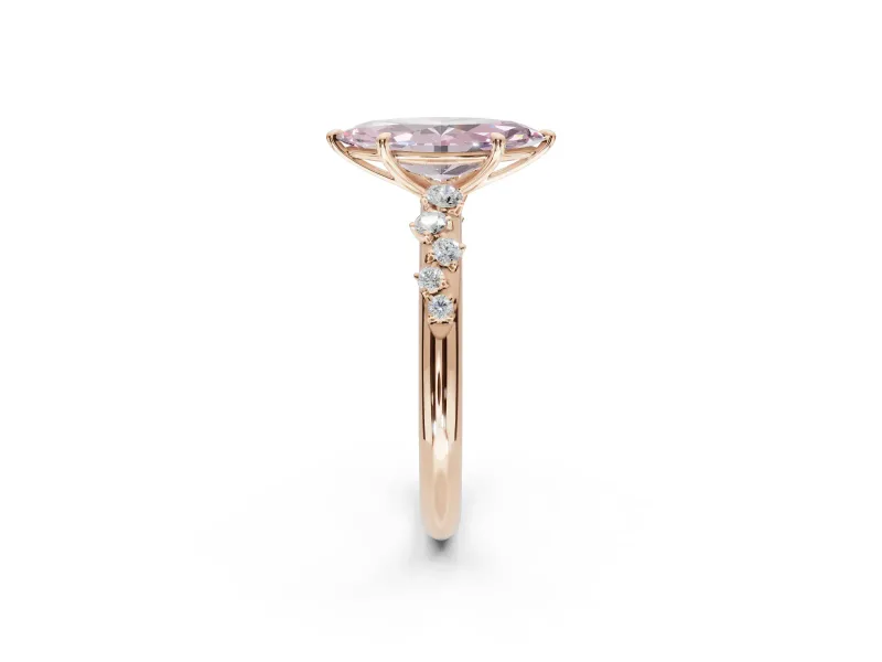 Marquise Graduated Solitaire Engagement Ring Setting for a Fancy Pink Lab-Grown Diamond | Rose Gold