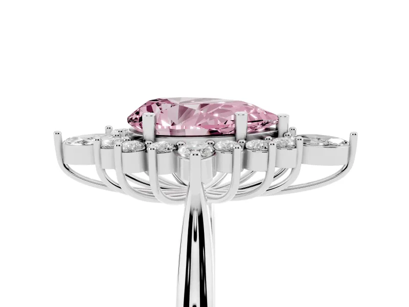 Pear-Shaped Engagement Ring Setting for a Fancy Pink Lab-Grown Diamond | Platinum - Design NV-24790
